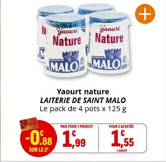 Yaourt nature LAITERIE DE SAINT MALO