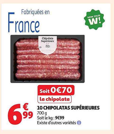 10 CHIPOLATAS SUPÉRIEURES