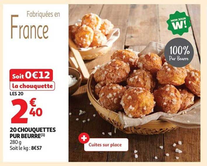 20 chouquettes pur beurre