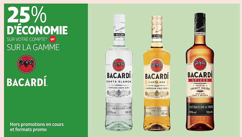 25% D'ÉCONOMIE SUR VOTRE COMPTE SUR LA GAMME BACARDÍ