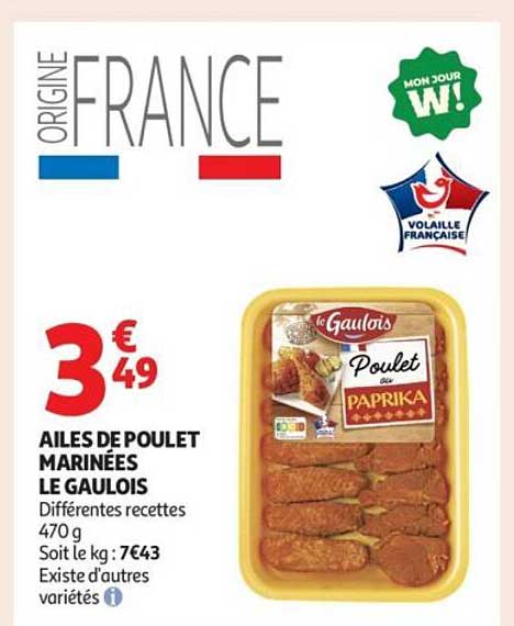 AILES DE POULET MARINÉES LE GAULOIS