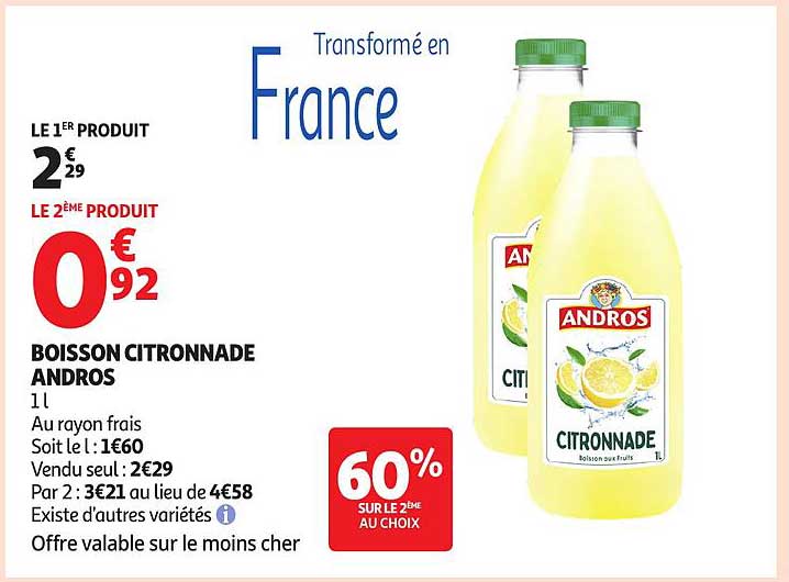 BOISSON CITRONNADE ANDROS