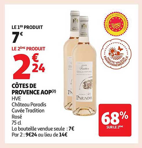 CÔTES DE PROVENCE AOP HVE Château Paradis Cuvée Tradition Rosé