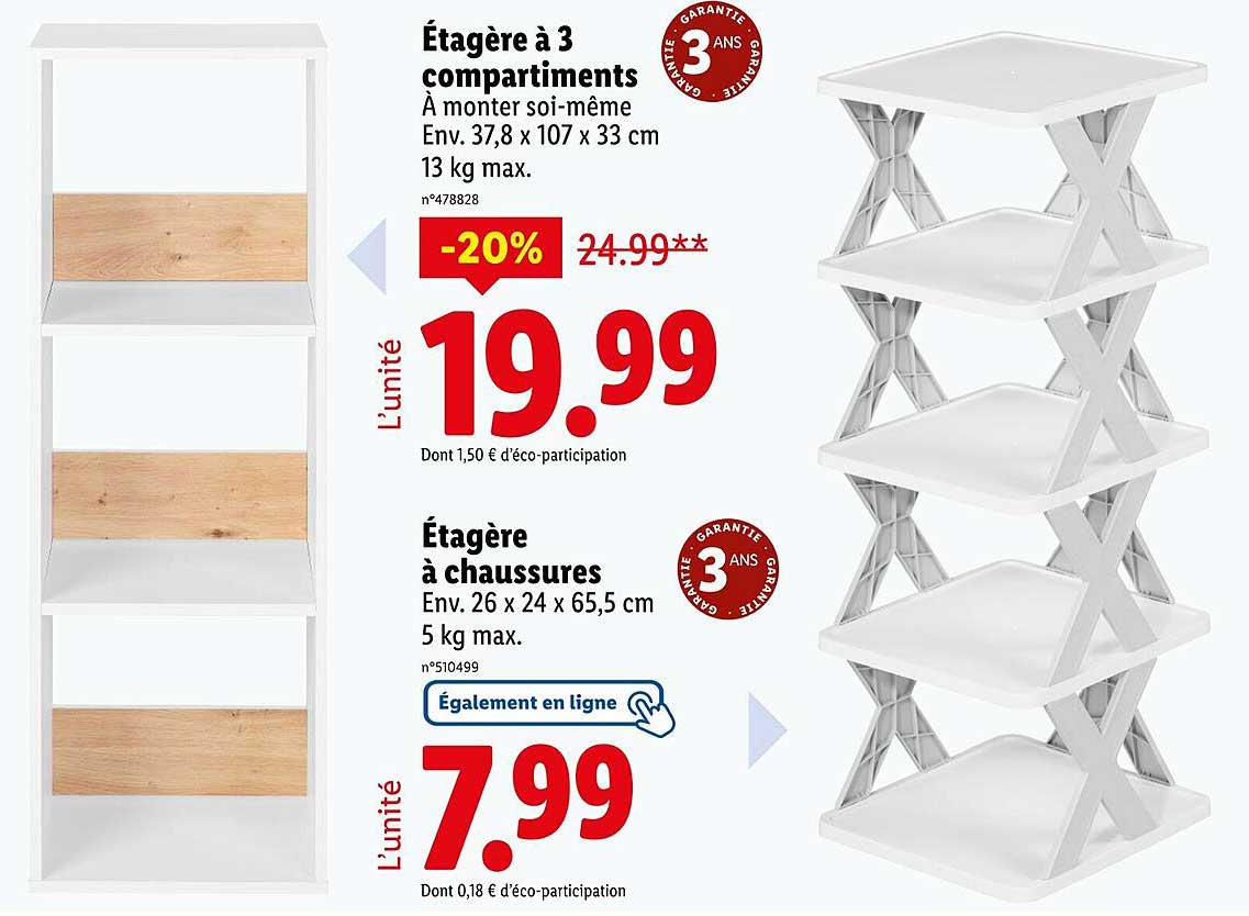 Étagère à 3 compartiments