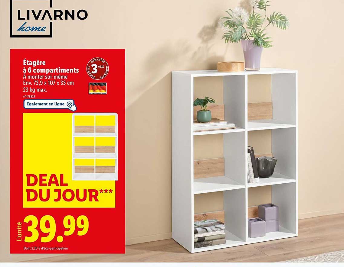 Étagère à 6 compartiments