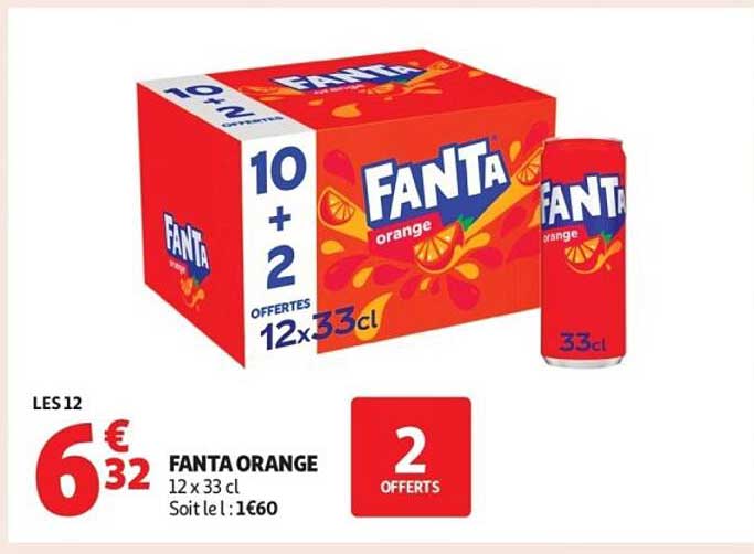 FANTA ORANGE 12 x 33 cl - 10 + 2 OFFERTS