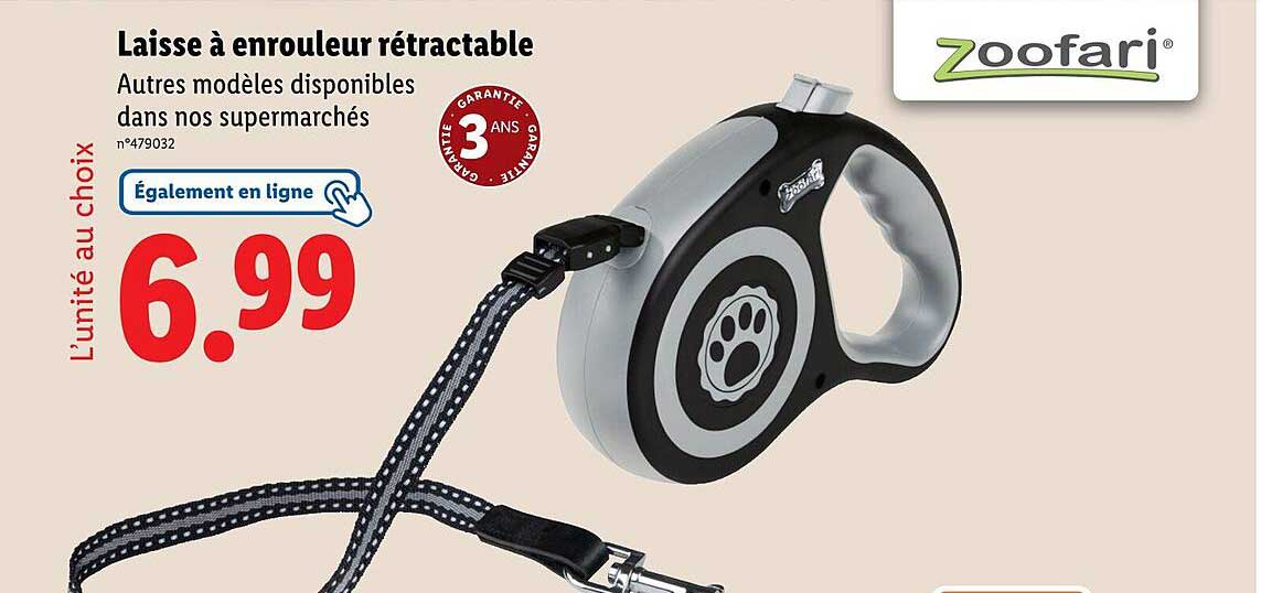 Laisse à enrouleur rétractable