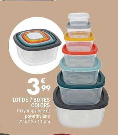 LOT DE 7 BOÎTES COLORS