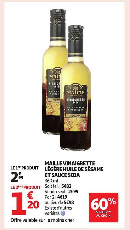 MAILLE VINAIGRETTE LÉGÈRE HUILE DE SÉSAME ET SAUCE SOJA