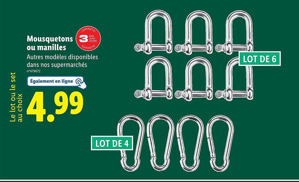 Mousquetons ou manilles