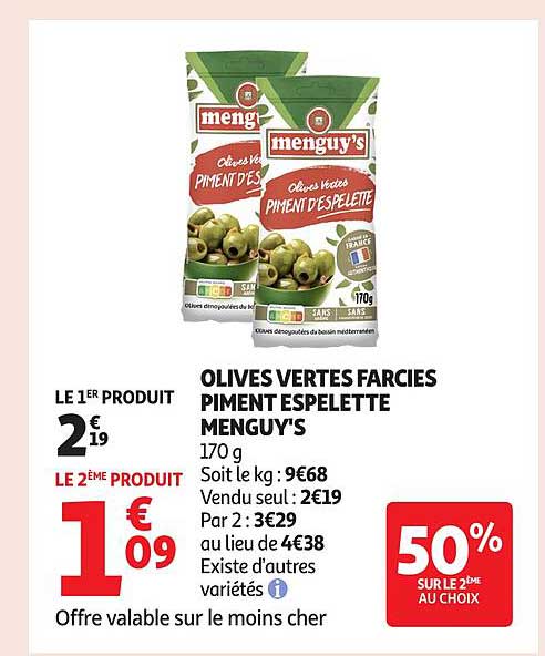 OLIVES VERTES FARCIES PIMENT D’ESPELETTE MENGUY'S