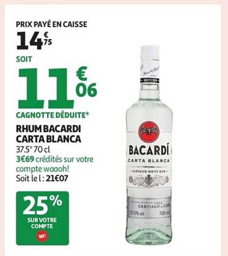 RHUM BACARDI CARTA BLANCA