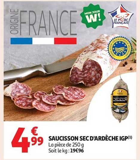 SAUCISSON SEC D'ARDÈCHE IGP