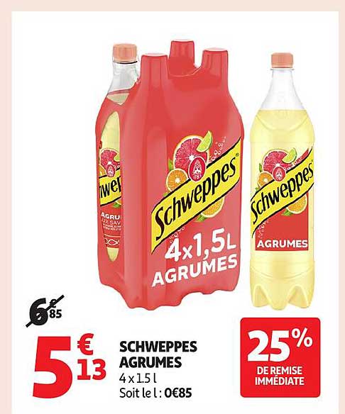 SCHWEPPES AGRUMES 4 x 1,5 L