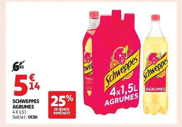 SCHWEPPES AGRUMES 4 X 1,5 L