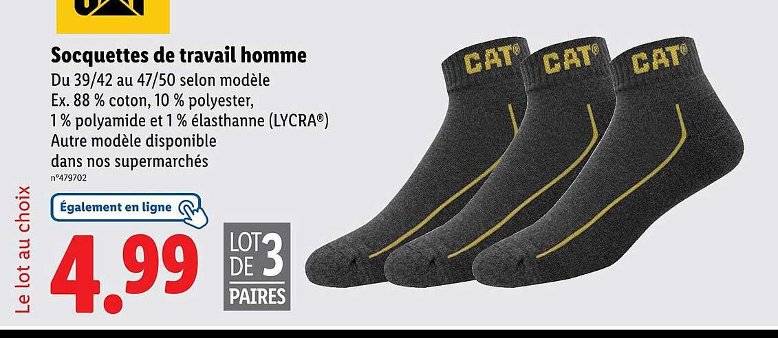 Socquettes de travail homme