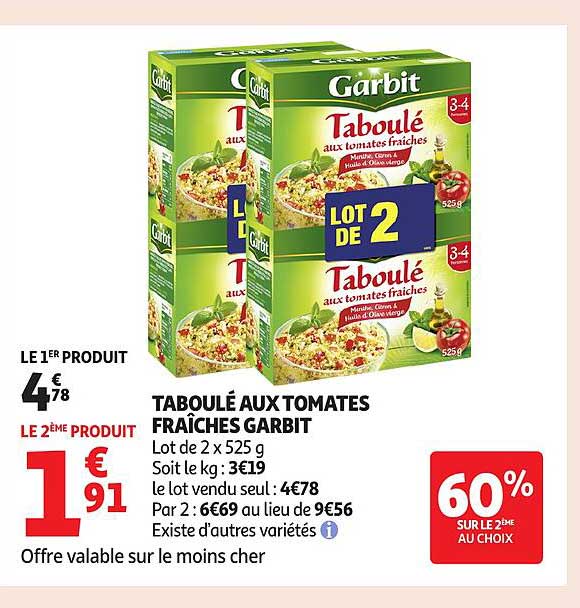 TABOULÉ AUX TOMATES FRAÎCHES GARBIT