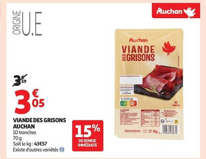 VIANDE DES GRISONS AUCHAN