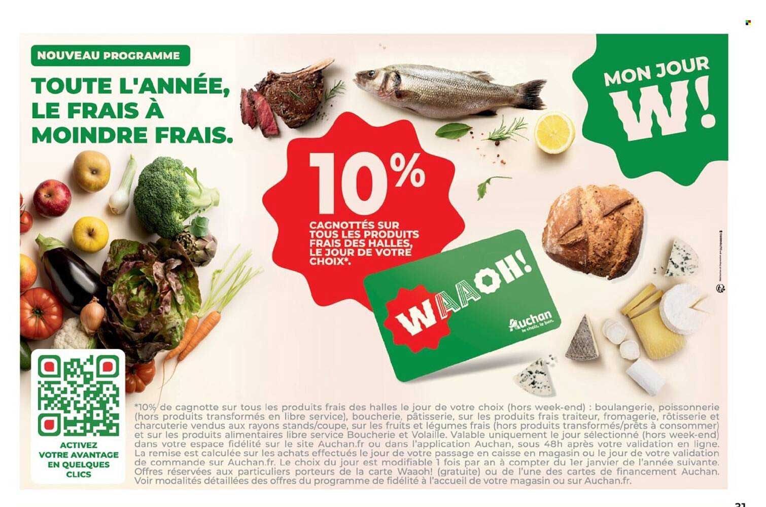 10% cagnottés sur tous les produits frais des halles, le jour de votre choix*