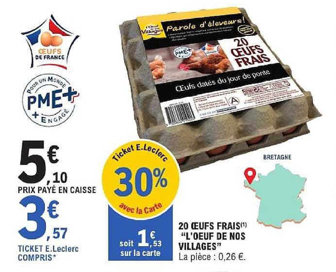 20 OEUFS FRAIS “L’OEUF DE NOS VILLAGES”