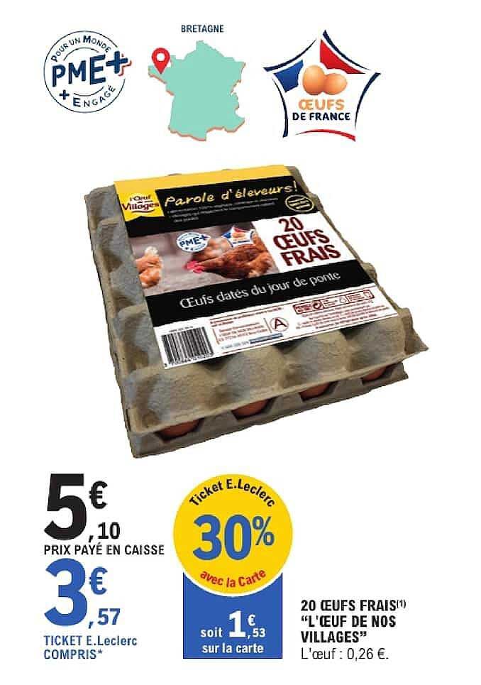 20 OEUFS FRAIS “L’ŒUF DE NOS VILLAGES”