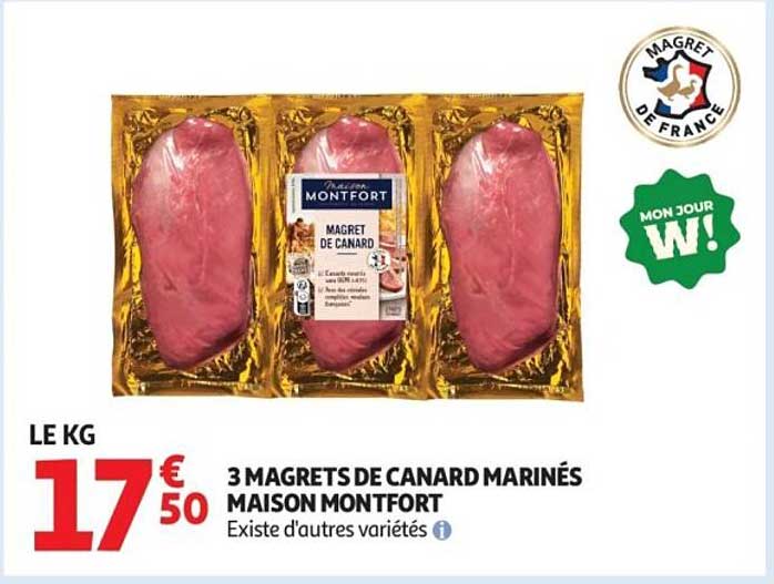 3 MAGRETS DE CANARD MARINÉS MAISON MONTFORT