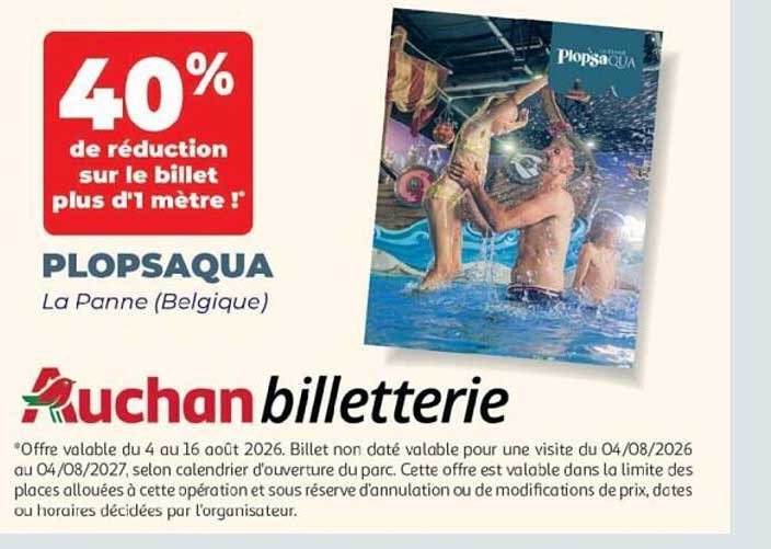 40% de réduction sur le billet plus d'1 mètre !