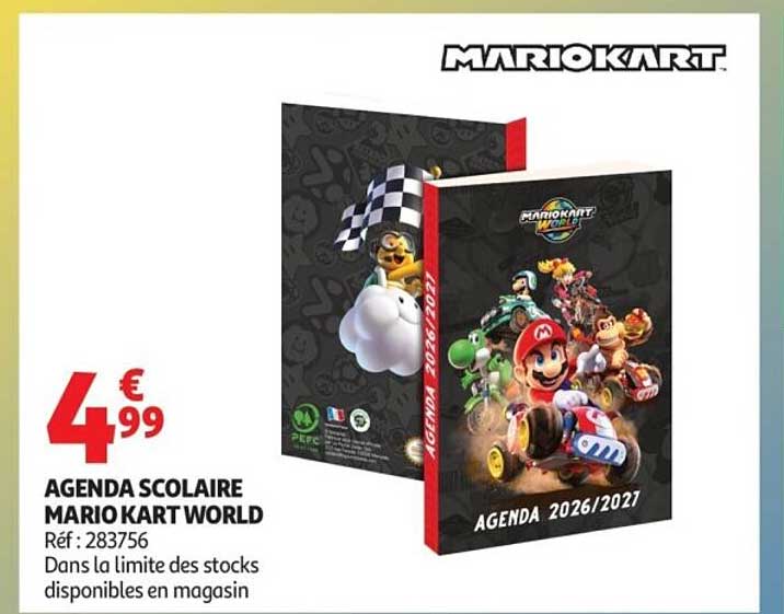 AGENDA SCOLAIRE MARIOKART WORLD