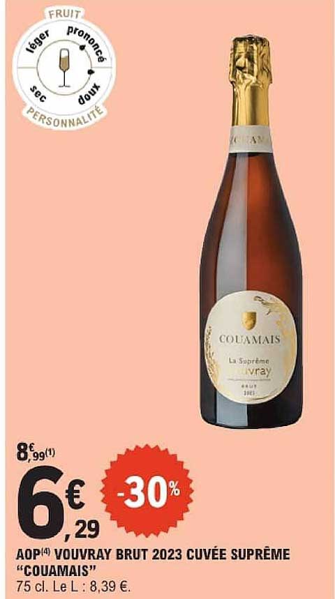 AOP VOUVRAY BRUT 2023 CUVÉE SUPRÊME “COUAMAIS”