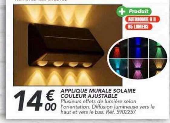 APPLIQUE MURALE SOLAIRE COULEUR AJUSTABLE