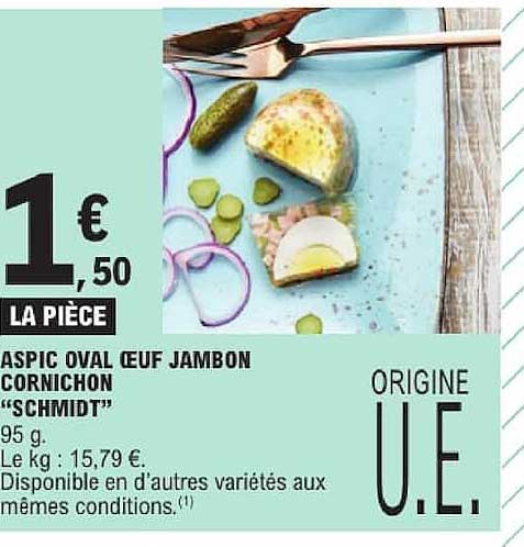 ASPIC OVAL OEUF JAMBON CORNICHON “SCHMIDT”