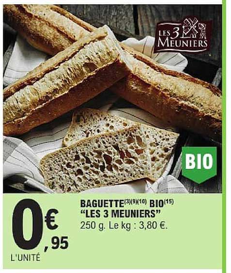 BAGUETTE BIO "LES 3 MEUNIERS"