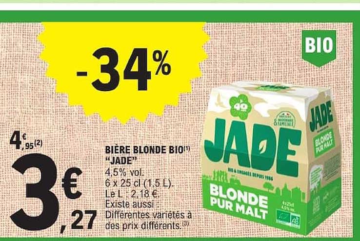 BIÈRE BLONDE BIO “JADE”