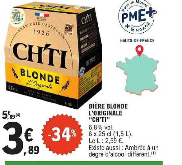 BIÈRE BLONDE L'ORIGINALE “CH'TI”