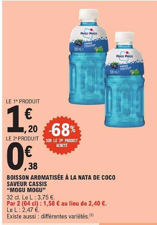 BOISSON AROMATISÉE À LA NATA DE COCO SAVEUR CASSIS “MOGU MOGU”
