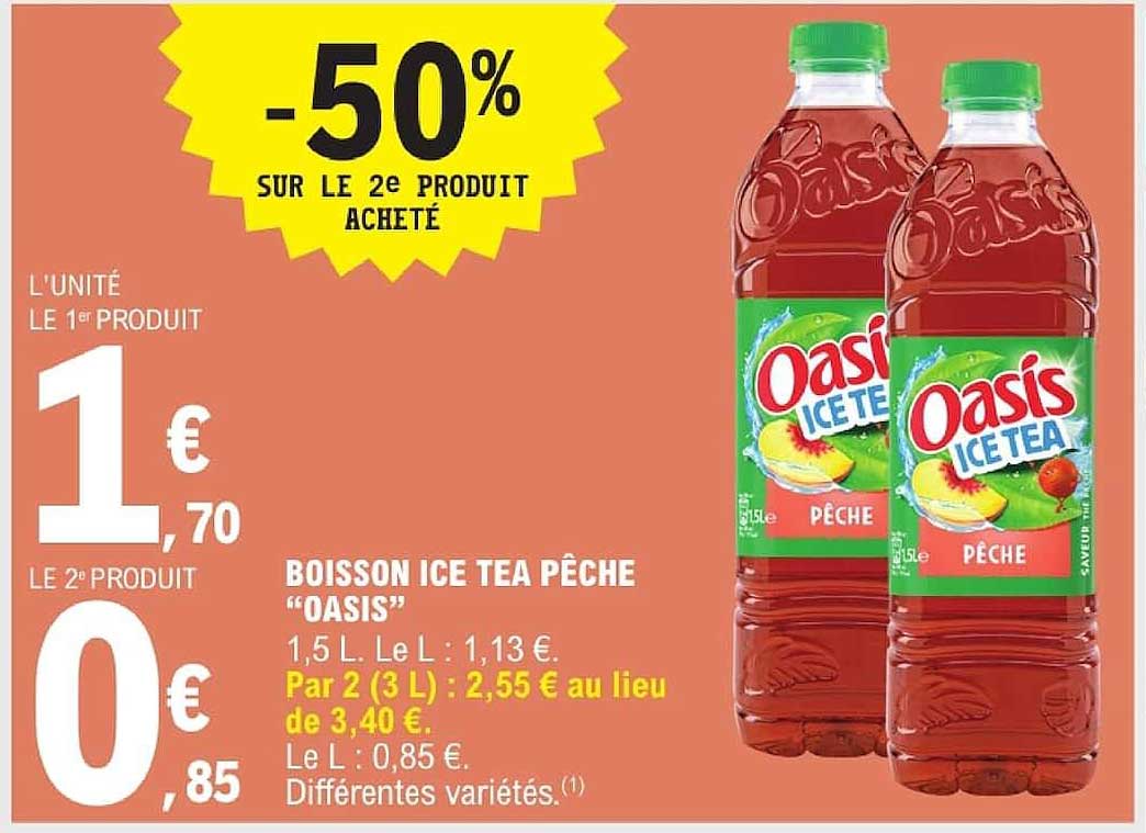 BOISSON ICE TEA PÊCHE “OASIS”