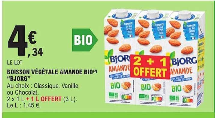 BOISSON VÉGÉTALE AMANDE BIO “BJORG”