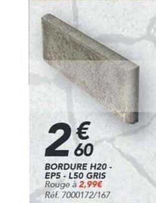 BORDURE H20 - EP5 - L50 GRIS