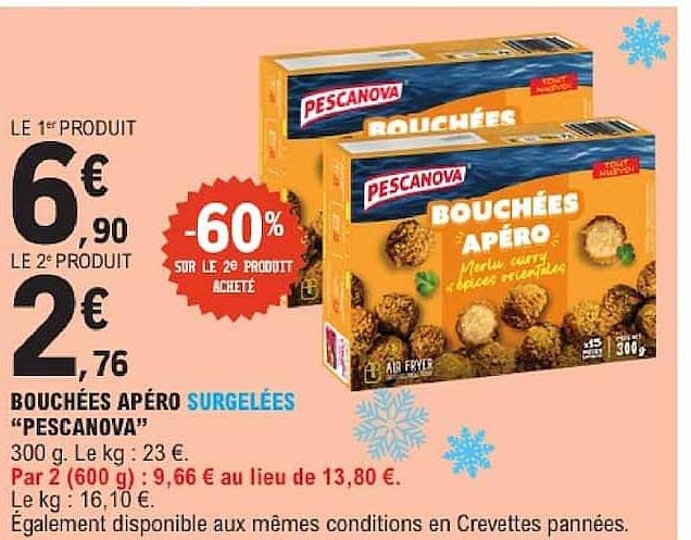 BOUCHÉES APÉRO SURGELÉES "PESCANOVA"