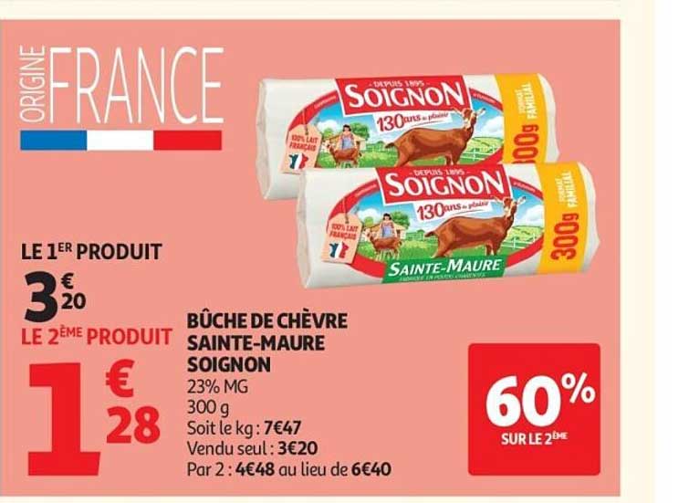 BÛCHE DE CHÈVRE SAINTE-MAURE SOIGNON