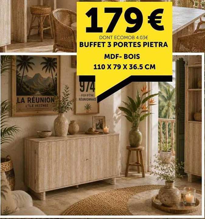BUFFET 3 PORTES PIETRA