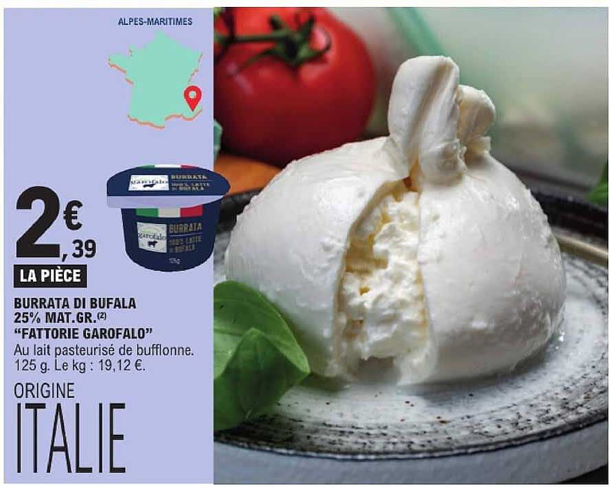 BURRATA DI BUFALA 25% MAT.GR. "FATTORIE GAROFALO"