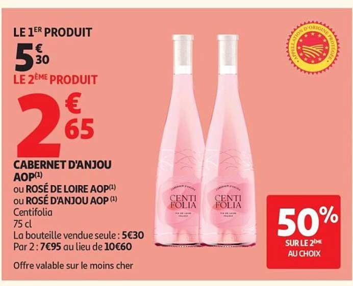 CABERNET D'ANJOU AOP ou ROSÉ DE LOIRE AOP ou ROSÉ D'ANJOU AOP Centifolia 75 cl