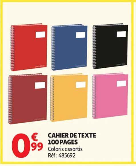 CAHIER DE TEXTE 100 PAGES