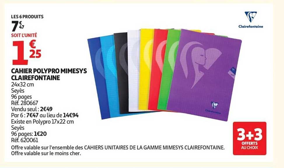 CAHIER POLYPRO MIMESYS CLAIREFONTAINE