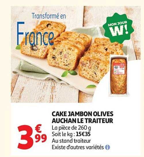 CAKE JAMBON OLIVES AUCHAN LE TRAITEUR