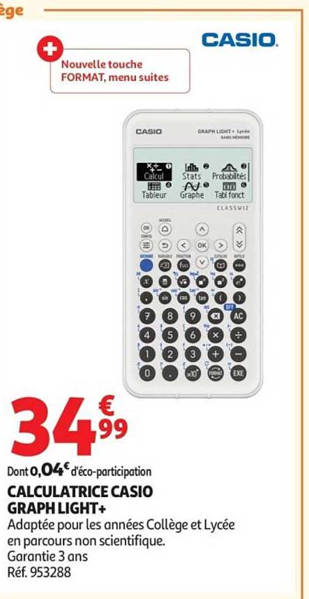 CALCULATRICE CASIO GRAPH LIGHT+