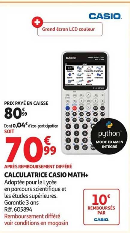CALCULATRICE CASIO MATH+