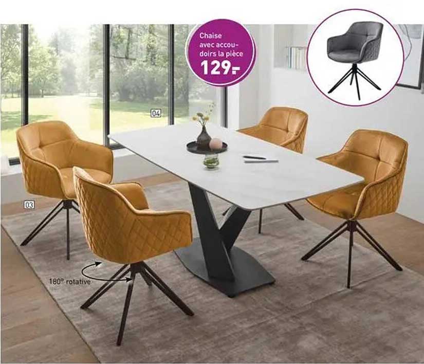 Chaise avec accoudoirs la pièce