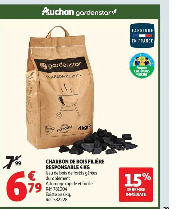 CHARBON DE BOIS FILIÈRE RESPONSABLE 4 KG